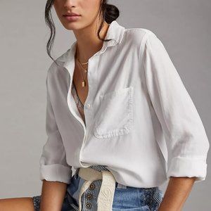 ANTHROPOLOGIE WHITE BUTTON UP BLOUSE
